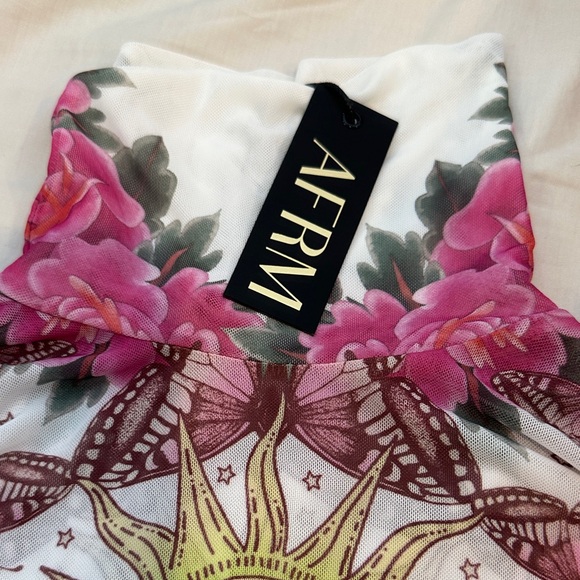 AFRM Floral and Sun Mesh Turtleneck - Picture 2 of 4